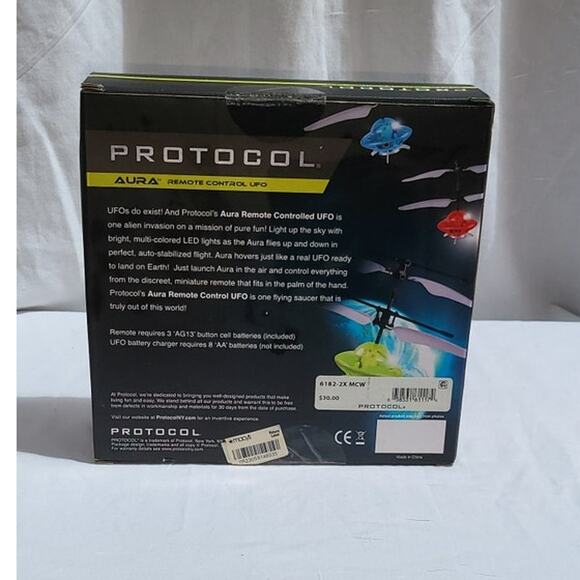 Protocol Aura X Red Remote Control RC UFO w/ MultiColor Lights Auto Stabilizer - Picture 2 of 5